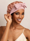 100% Mulberry Silk Bowknot Tie Sleep Cap