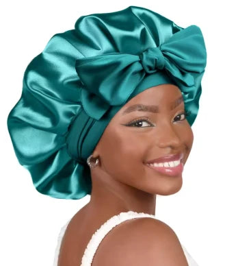 100% Mulberry Silk Bowknot Tie Sleep Cap