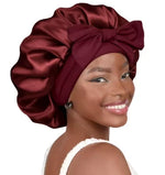 100% Mulberry Silk Bowknot Tie Sleep Cap