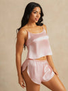100% Mulberry Silk Side Slit Flowy Cami Set