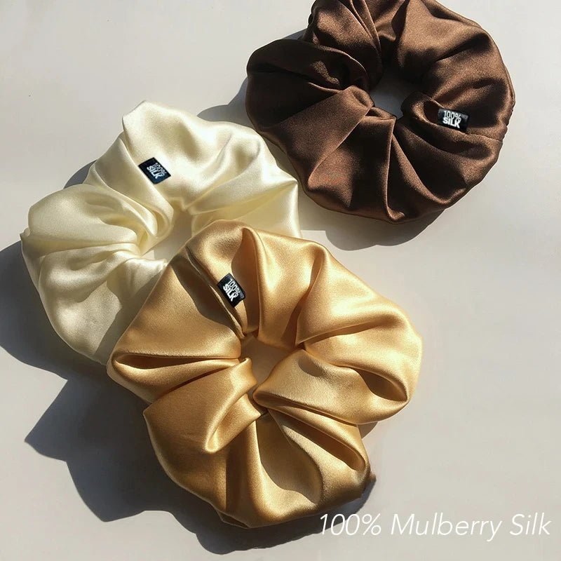 100% Mulberry Silk Oversized Hair Scrunchie