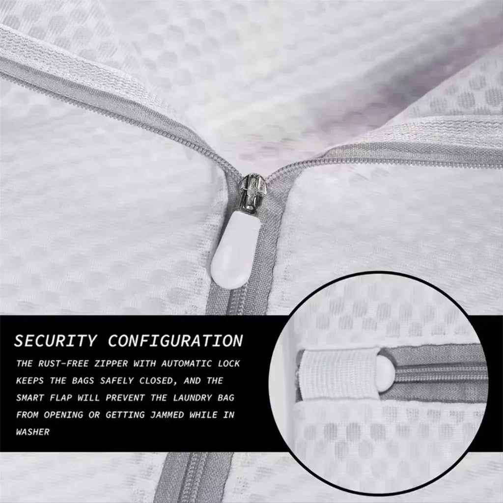 White Durable Honeycomb Mesh Laundry Bags for Delicates - Premium Reusable Net Fabric Wash Bag for Garments, Breathable Wash Bag