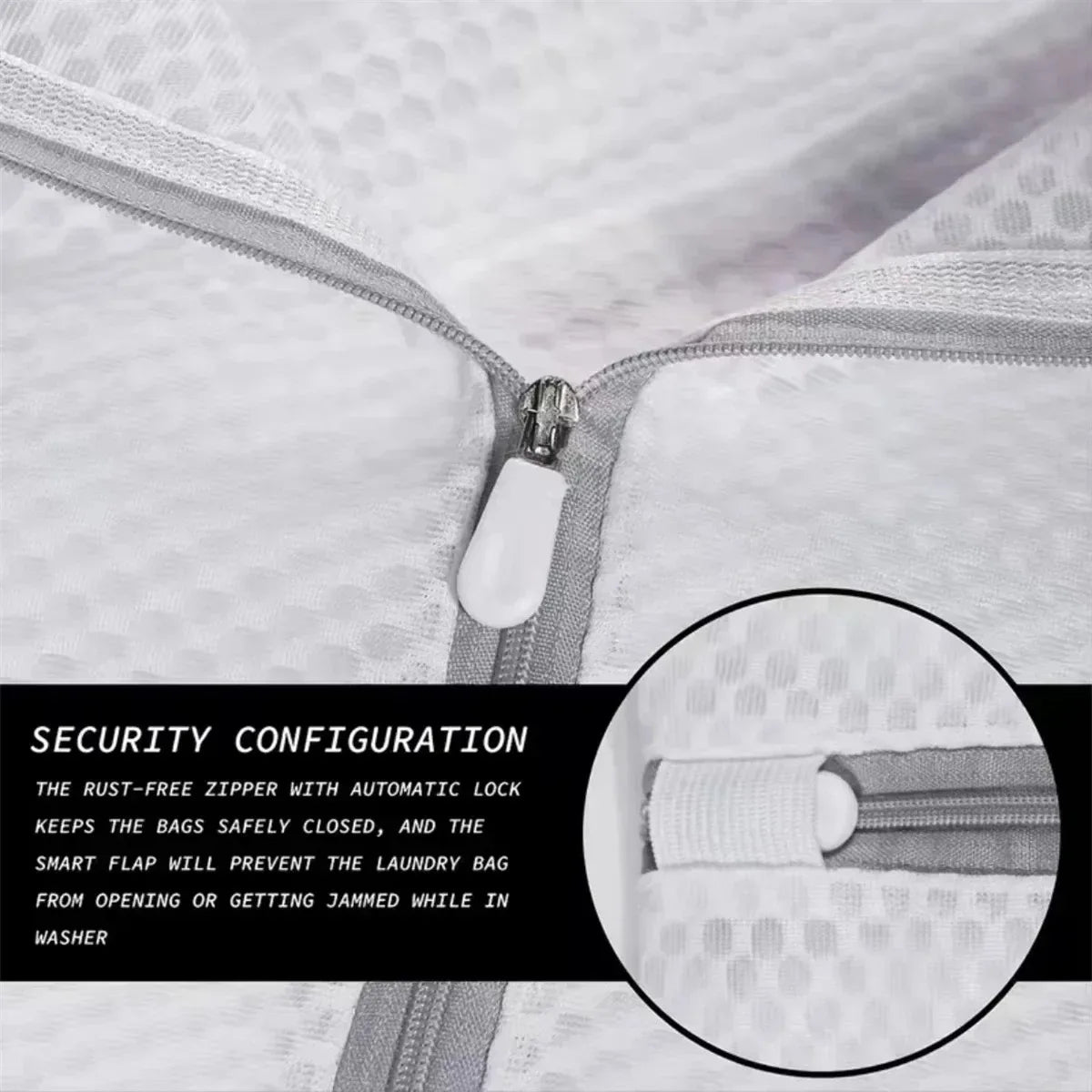 White Durable Honeycomb Mesh Laundry Bags for Delicates - Premium Reusable Net Fabric Wash Bag for Garments, Breathable Wash Bag